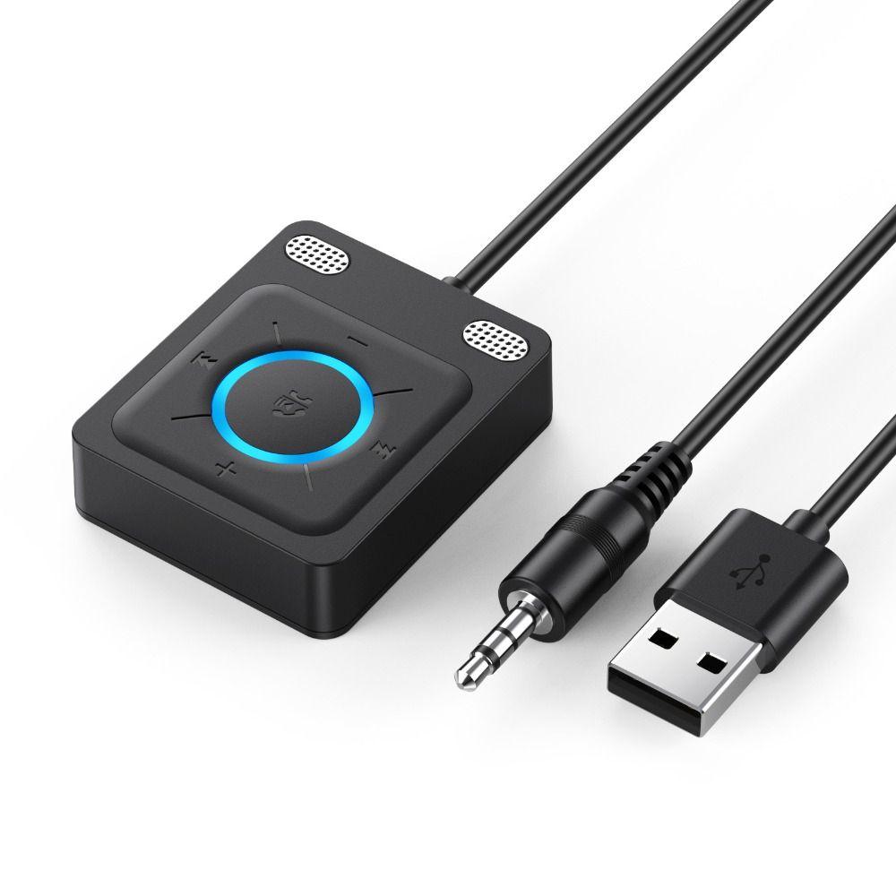 Dual Device Car AUX Adapter Bluetooth 6.0 Hands-Free Car Kit USB Music Player Music Streaming