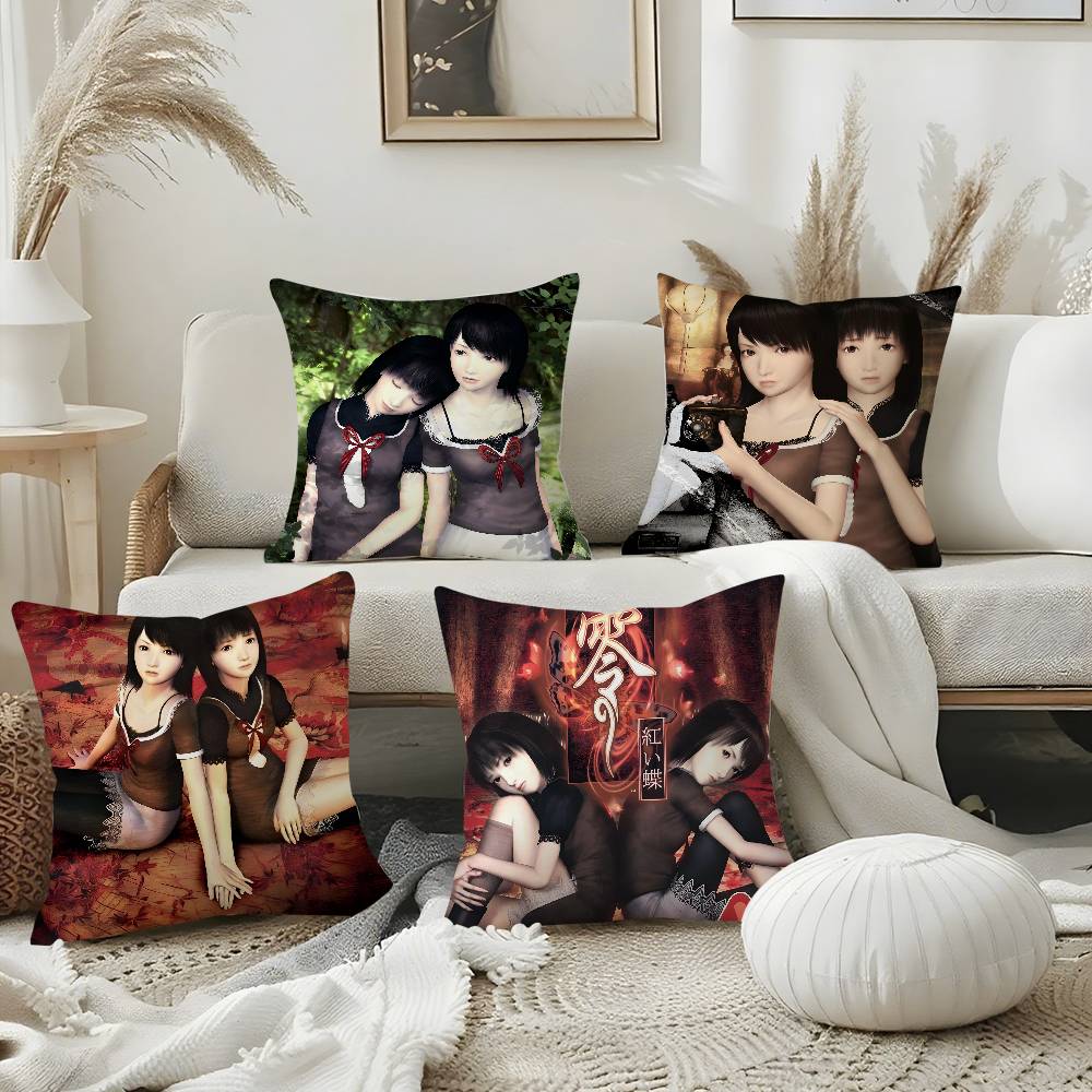 Horror Game F-Fatal FrameS II Pillow Case Soft Plush Fabric Double Sided Print Decorative Home Living Room Gift Cushion Cover
