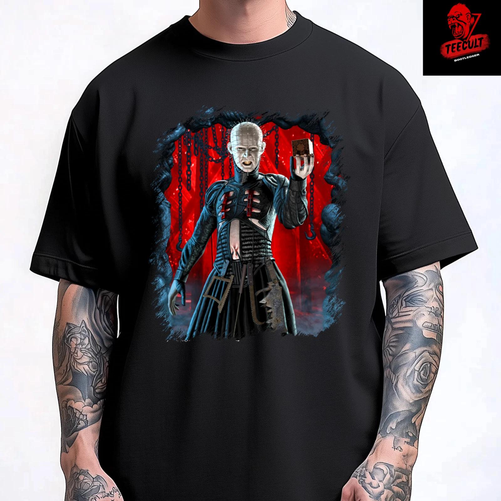 Men s and Women s T-shirts Pinhead Hellraiser Horror Movie Tee | Unisex Heavy Cotton XXXXL
