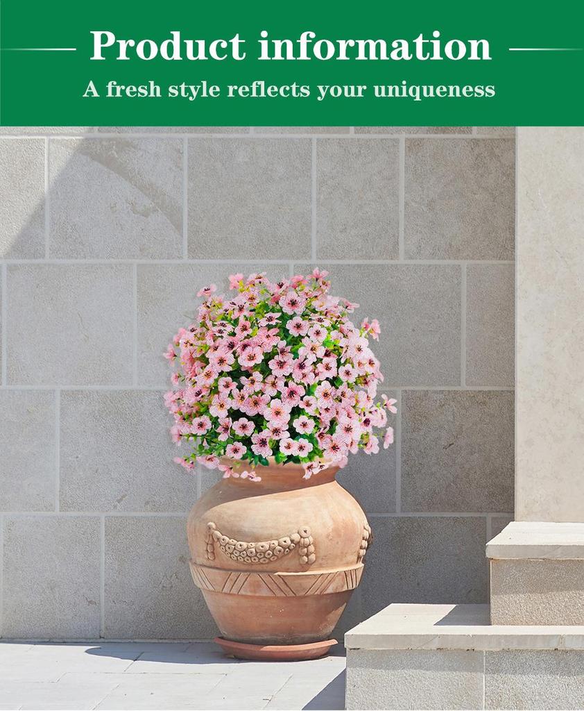 Violet Eucalyptus Garden Stake: Realistic Faux Flower Decoration with Ground Peg