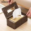 Bohemia Tissue Box Container Cover Rattan Hand Woven Home Decoration