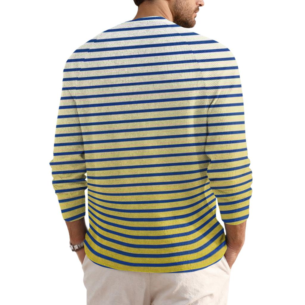 Herren Locker Lässig Button-Down Kragen Langarm Oberteil