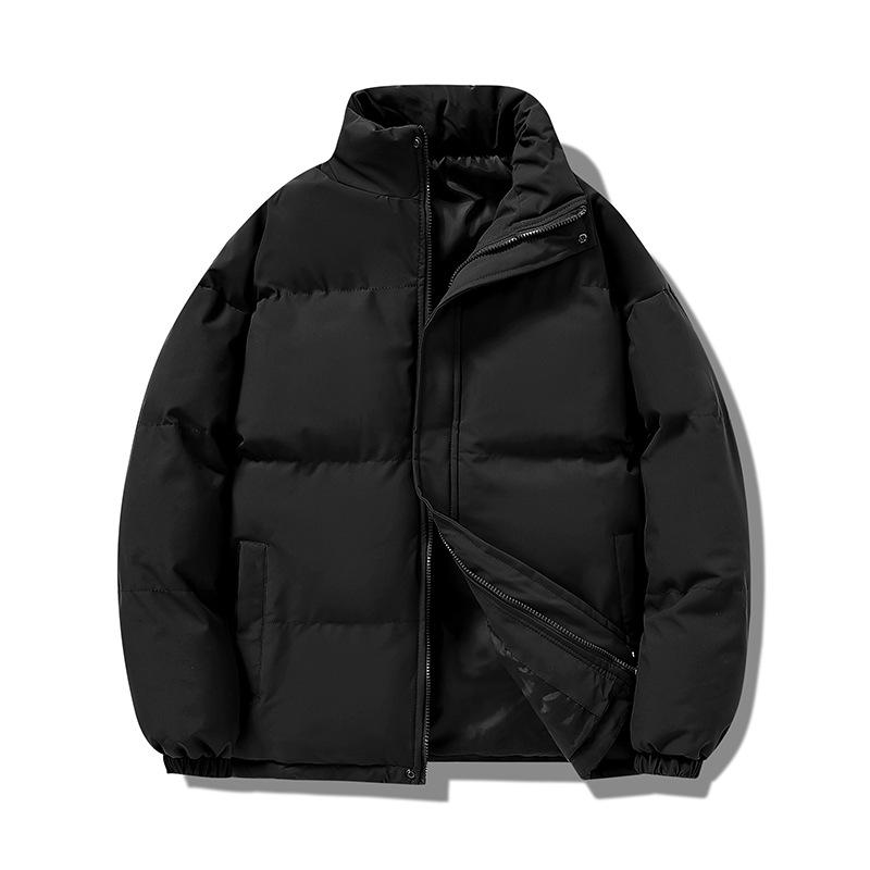 New multi-color optional couple cotton-padded jacket men's stand-up collar simple Korean version velvet thickened cotton-padded jacket students