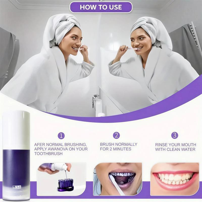 Fioletowa Pasta do Zębów Wybielająca Głębokie Czyszczenie Usuwanie Plam Dentifrice Świeży Oddech Niezbędne do Pielęgnacji Jamy Ustnej w Domu Codzienne Życie 30ml