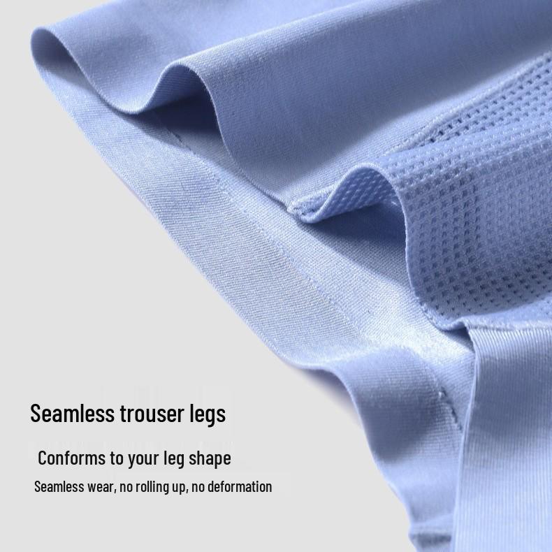 2026 Men's Antibacterial Ice Silk Seamless Boxer Briefs - Summer Thin Style