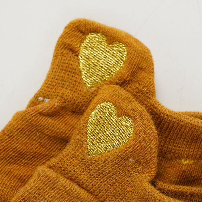 5 Par Skarpetek za Kostkę Gładkich Złoty Jedwab Haft Serce Damskie Skarpetki Bawełniane Nadruk Korony Bawełniane Skarpetki