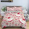 Merry Christmas King Queen Duvet Cover XMAS Bedding Set for Kid Santa Claus Quilt Cover Cartoon 2/3pcs Polyester Comforter Cover