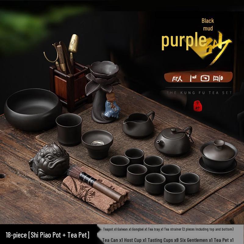 Purple Clay Tea Set with Shipi Pot