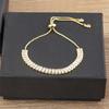 Nidin New Fashion Multicolor Crystal Zircon Chain Bracelets For Women Female Elegant Aesthetic Adjustable Jewelry Gift Wholesale