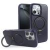 Stand Bracket Genuine Leather Case For iphone 16 Pro Max 16e 15pro 14 13 12 11 Full Wrapped Phone Cases Cover+Magnetic Holder