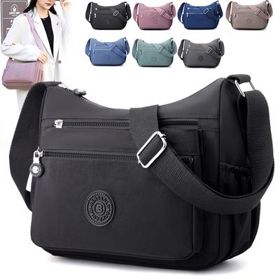 Daudzslāņu soma Vidēja vecuma mātes soma Neilona Crossbody soma Sieviešu liela ietilpība ceļojumu plecu soma