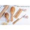 Bamboo Hair Brush and Comb Set - Eco-Friendly Anti-Static Detangling Brush and Combs for Women and Men, Massage Wooden Brushes for Thick, Thin,