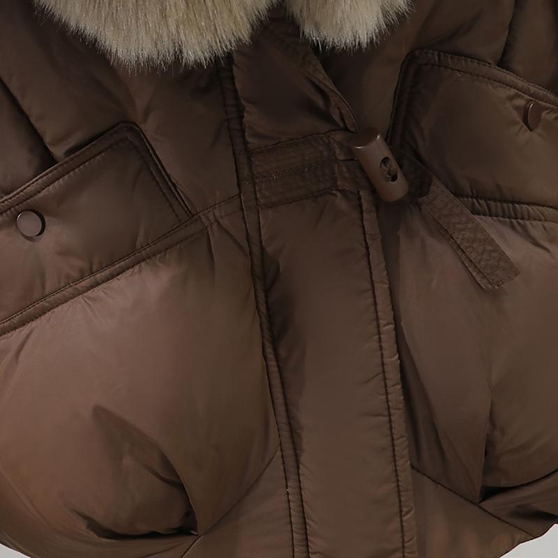Cappotti Invernali da Donna alla Moda con Grande Colletto in Pelliccia Sintetica, Parka Caldi e Spessi, Giacche da Donna Ample