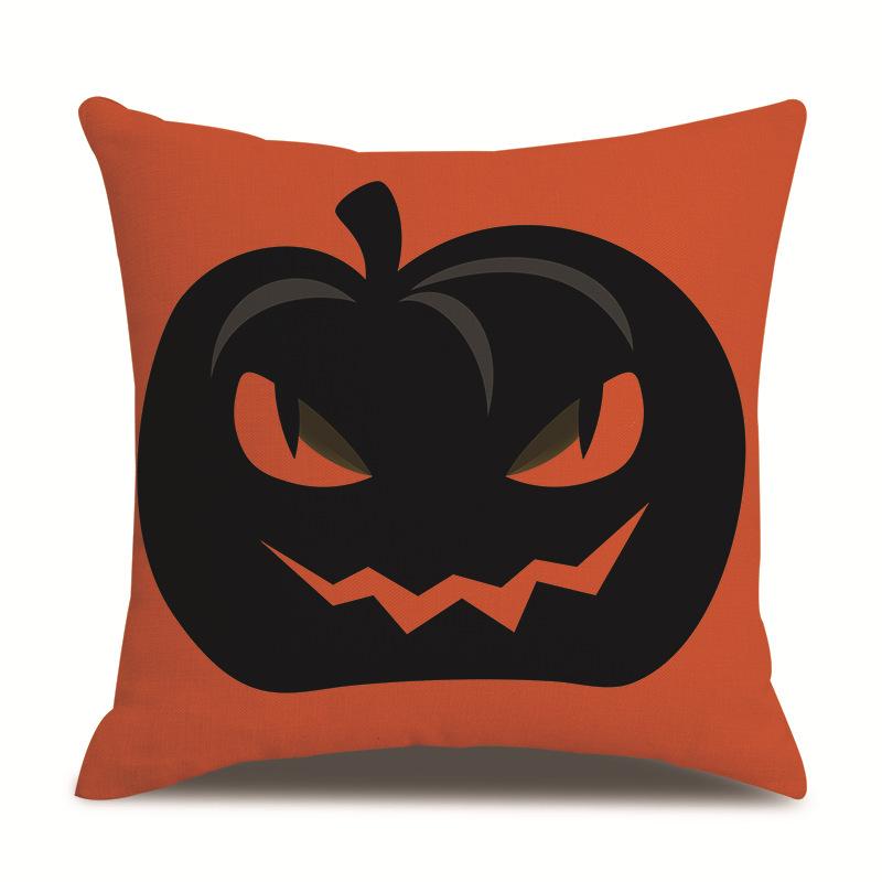 Halloween Linen Pillow Cover Printed Pillow Cover
