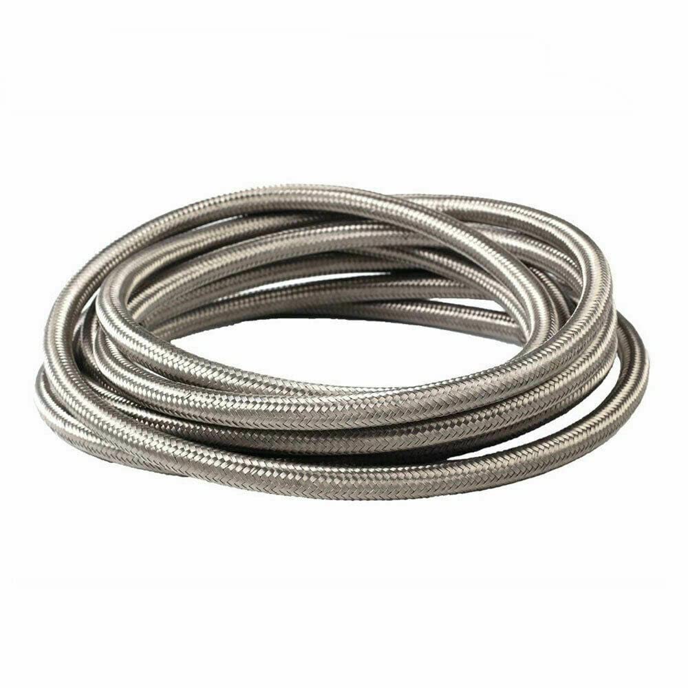 KUNFINE AN12 12AN 6.56ft 2M Fuel/Oil/Gas Hose Line Stainless Steel
