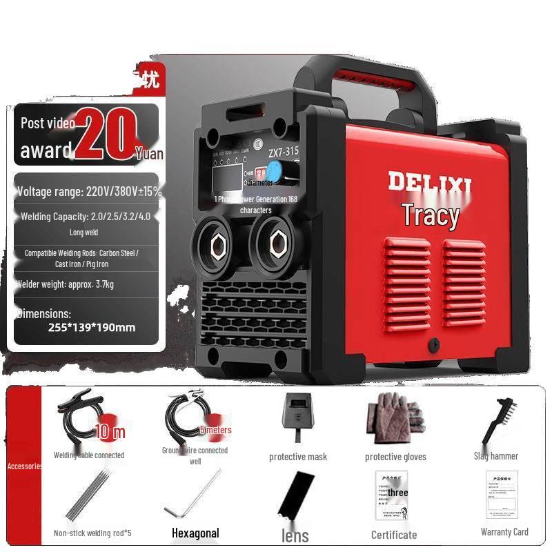 Delixi 315 Dual Voltage 220V/380V Industrial-Grade Automatic Welder for Household and Small-Scale Use