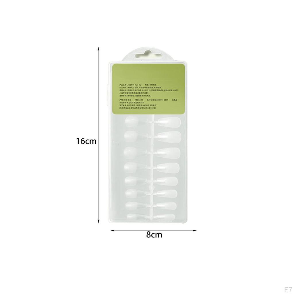 240 Pieces Fake Nails Tips Artificial Manicure with Box Soft Women Girls Elegant Clear Press On