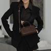 Poet Style Handmade Cowhide Top Layer Leather Womens Bag Retro Handbag Preserved Ball Bag Single Leather Decoration Small Square Bag
