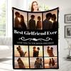 Custom Blanket With Text Photo Collage Personalized Picture Blankets Souvenirs Gifts Customized Throw Blanket for Family Mom Dad