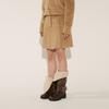 Soltipebeul Pintuck Snap Pleated Skirt [Mocha]