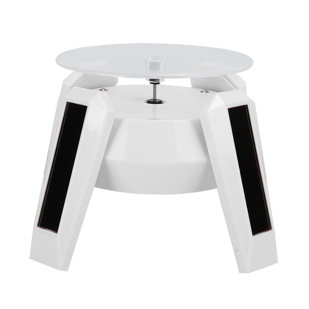 Solar Powered Jewelry Display Stand Blue LED Lights 360 Degree Rotation Solar Powered Turntable Black LED Display Stand