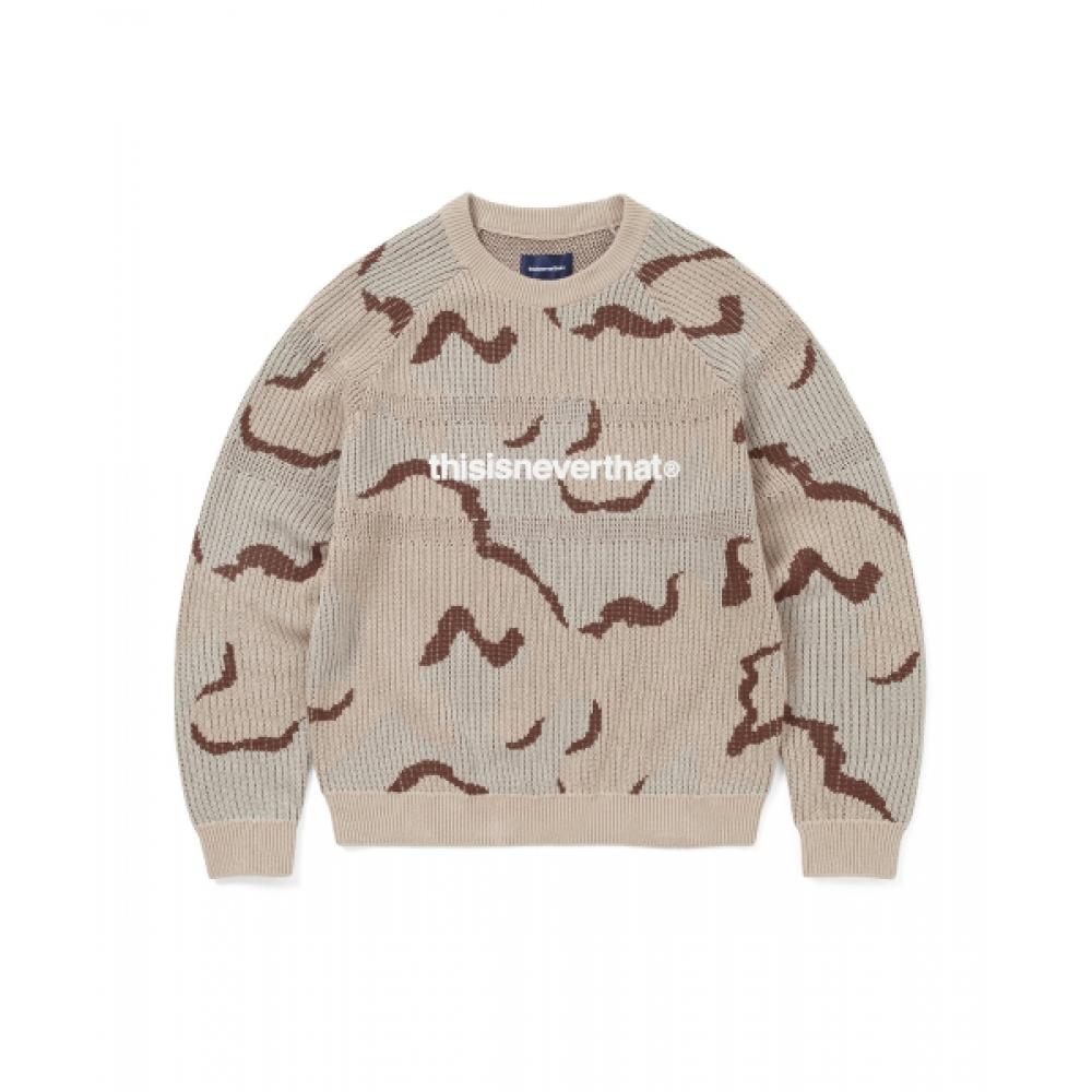 ThisisneverThaT T Logo kniT sweaTer Camo S
