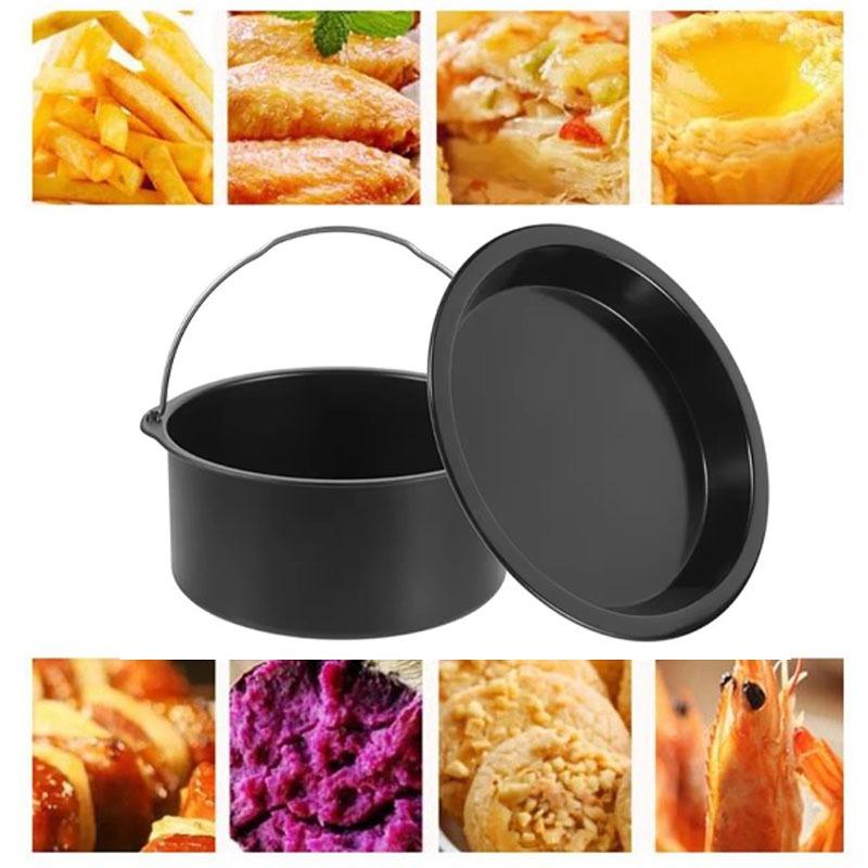 Non Stick Pizza Pan Set for Air Fryer and Oven Cooking Round Cake Baking Pan for Desserts Pizza and More Kitchen Bakeware