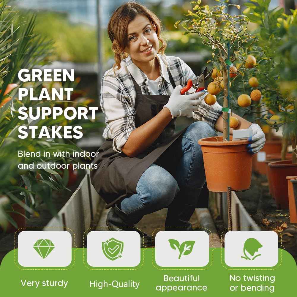 10 Pack Garden Plant Support Stakes Plant Support for Indoor Outdoor  Climbing Plants Holder Stick Moss Pole