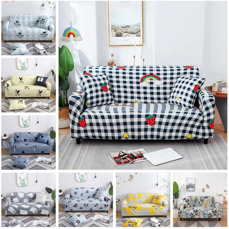 Geometric Abstract Printing Stretch Sofa Cover For Living Room Soft And Wrinkle Resistant Fabric