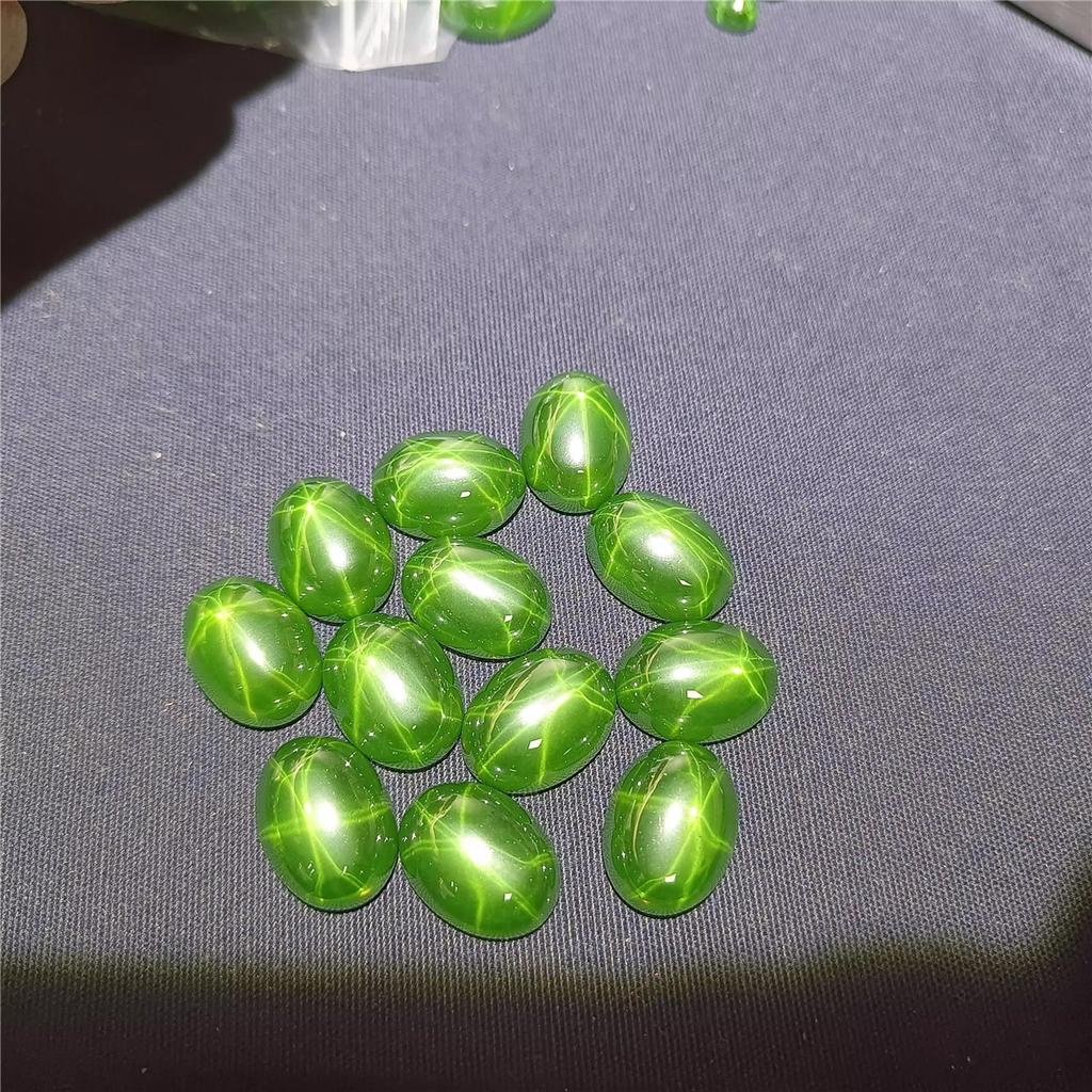 Green Starlight Egg Face Cabochon Stone 18x25mm Main Stone, Spiritual Blessing Fortune Positive Energy Meditation Gemstone For Couple Large Ring DIY