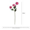 3-headed Peony Artifiical Flower Branch 62cm Height with Green Leaves Simulation Flower Flexible Stems Roses Fake Flower