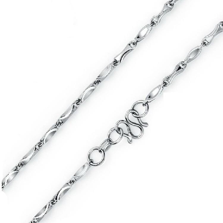 Women 'S Korean Version Of Silver Jewelry Short Clavicle Chain Retro Ingot Chain