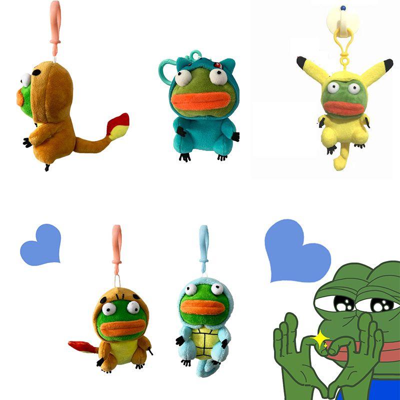 Cute Pepe The Frog Plush Keychain Doll Pendant Pikachu Kid Gift