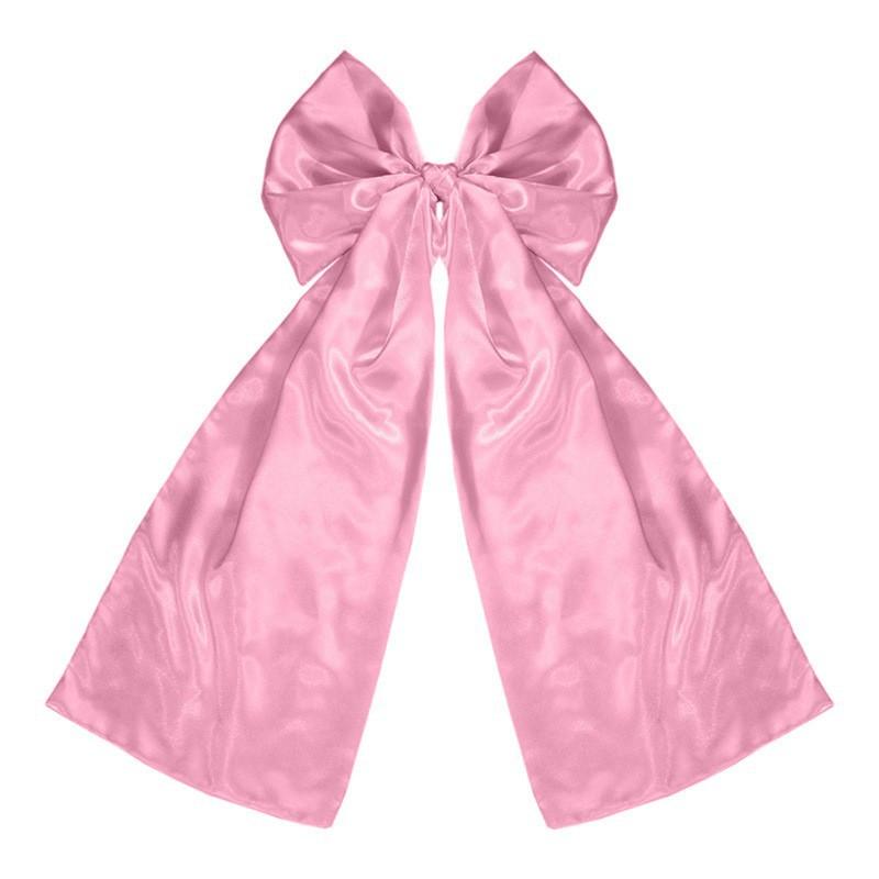1Pc Large Wedding Pew Bows With Long Tails Wedding Aisle Decorations Bows Satin Ribbon Background Decor For Bridal Shower