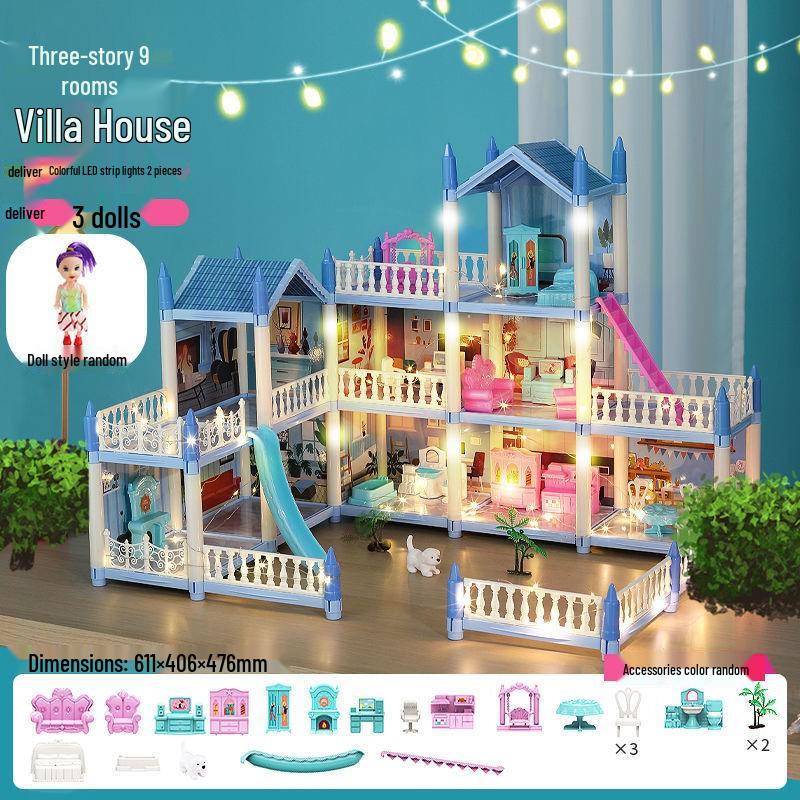DIY Princess Dollhouse Castle Villa for Girls