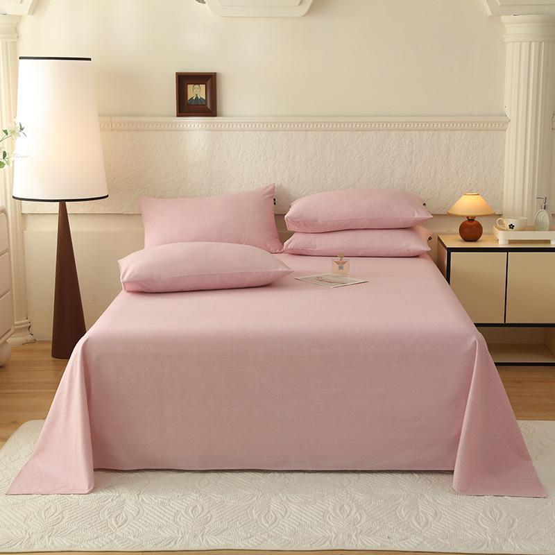 Class A 100% Xinjiang Cotton Brushed Pure Cotton Bed Sheet for Double XL Beds, All-Season, Household.