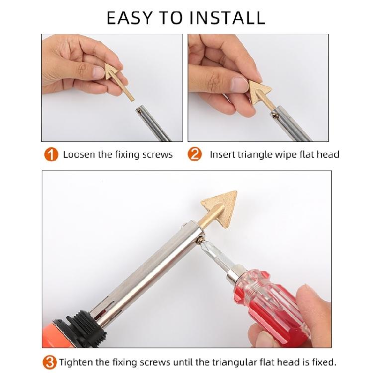 3/4Pcs Soldering Iron Guns Tips Triangular Copper Head Welder Soldering Brazing Equipment Welding Replacement Tips