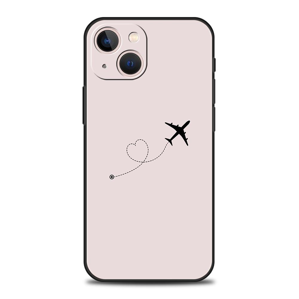 Luxury TPU Soft Phone Case For iPhone 17 Air 16E 16 11 15 14 Pro MAX 12 13 7 8 Plus X XR XS SE 2022 Cover Airplane Pattern