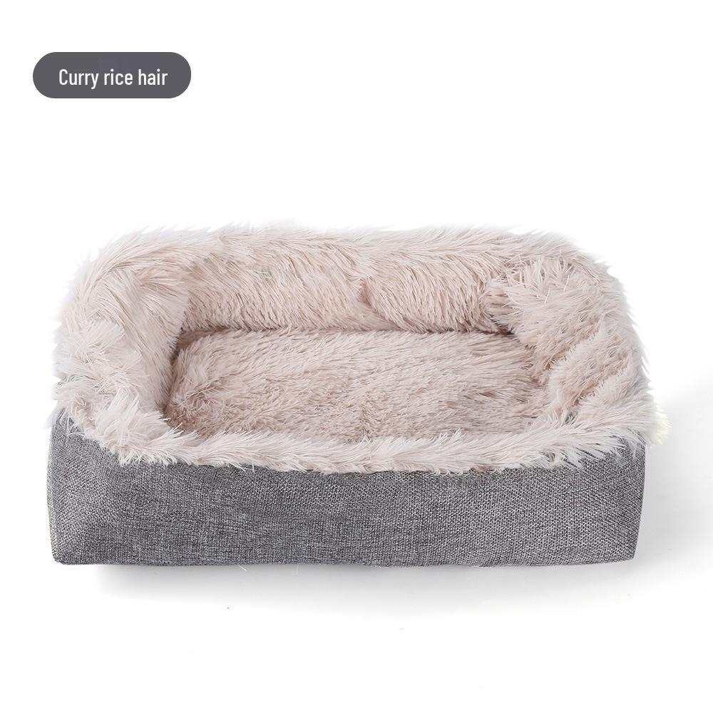 Dual-Use Fleece Pet Bed: Warm Cat Nest & Dog Mat for Autumn/Winter