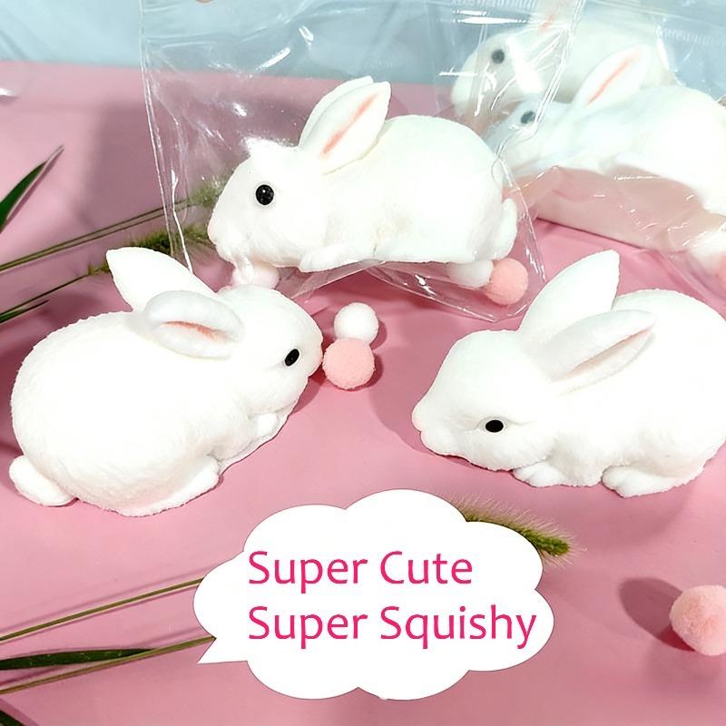Squishy Cute Bunny Squeeze Toy Soft Kawaii Little White Rabbit Fidget Toy Anti Stress Release Hand Relax Gift Toy