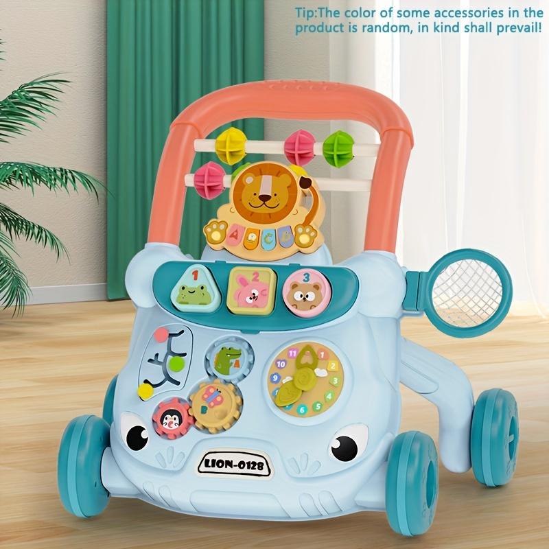 Baby Push Walker for Boys,Girls Interactive Educational Play Learning Panel, Sit To Stand Walkers with AnimalObject Recognition, Child Activity Center