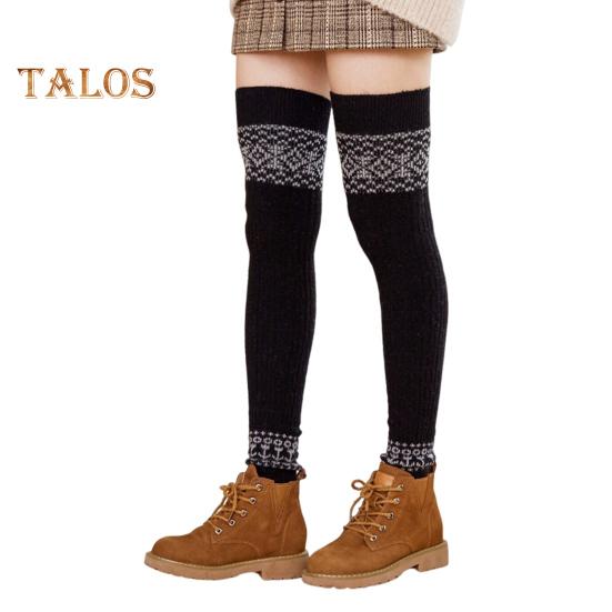 

1 пара жіночих зимових телячих чохлів із товстим матеріалом із кольоровим блоком для ніг Чохли для ніг довжиною до колін, протиковзкі, високоеластичні, зберігають тепло шкарпетки чорний