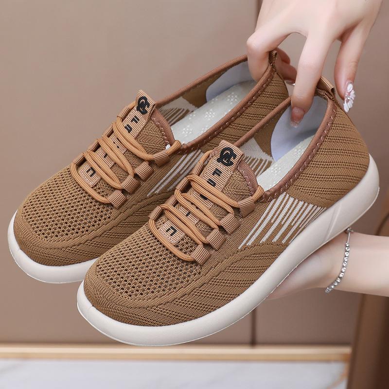 2025 Summer New Women's Traditional Cloth Shoes High Elastic Knitted Casual Walking Shoes Lightweight Travel Footwea