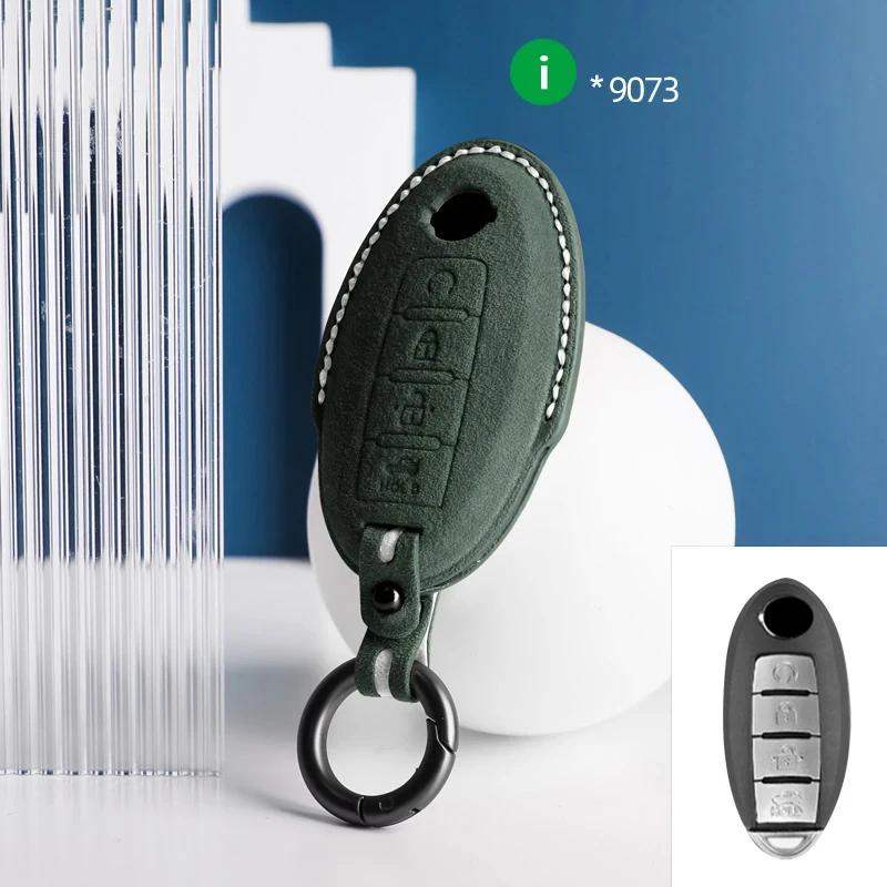 Car Key Case Cover Shell Keychain For Nissan Qashqai Juke J10 J11 X-Trail T32 T31 Kick Tiida Pathfinder For Nissan Suede Key Fob