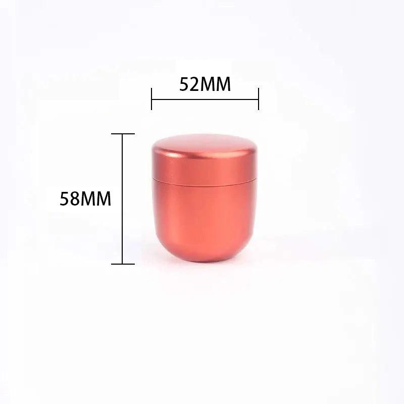 1pc Mini Food Nut Candy Storage Container Portable Sealed Jar Metal Box Aluminum Alloy Travel Moisture-proof Solid Color Tea Can