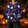 Ladies fashion casual Halloween printed drawstring hooded sweater with pockets