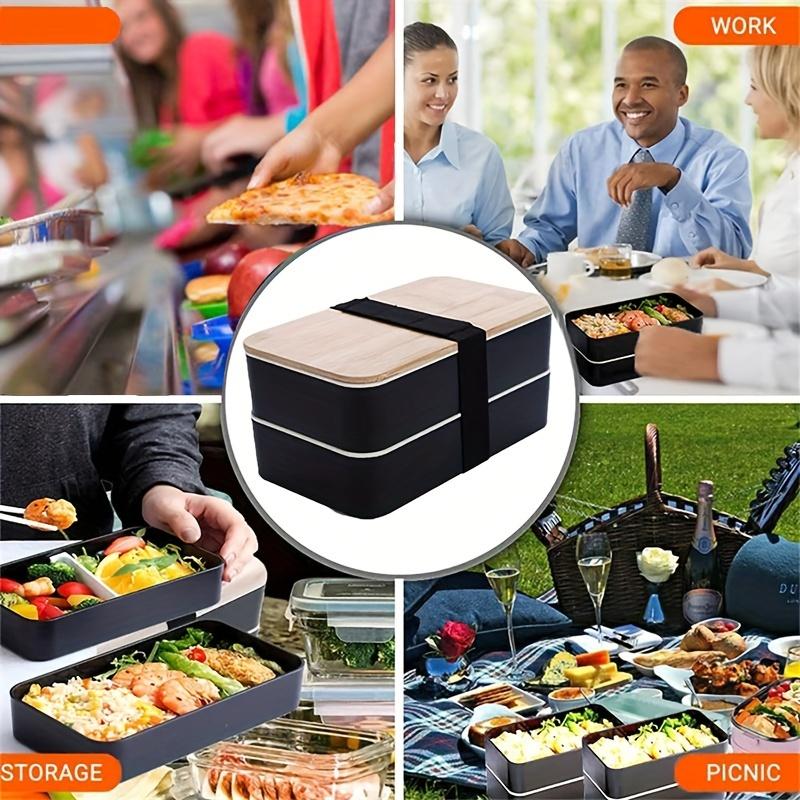 Lunch Box Set with Insulated Bag Food Container with Cutlery Microwave Safe Bento Box Stackable Dividers for Travel Picnic Offic