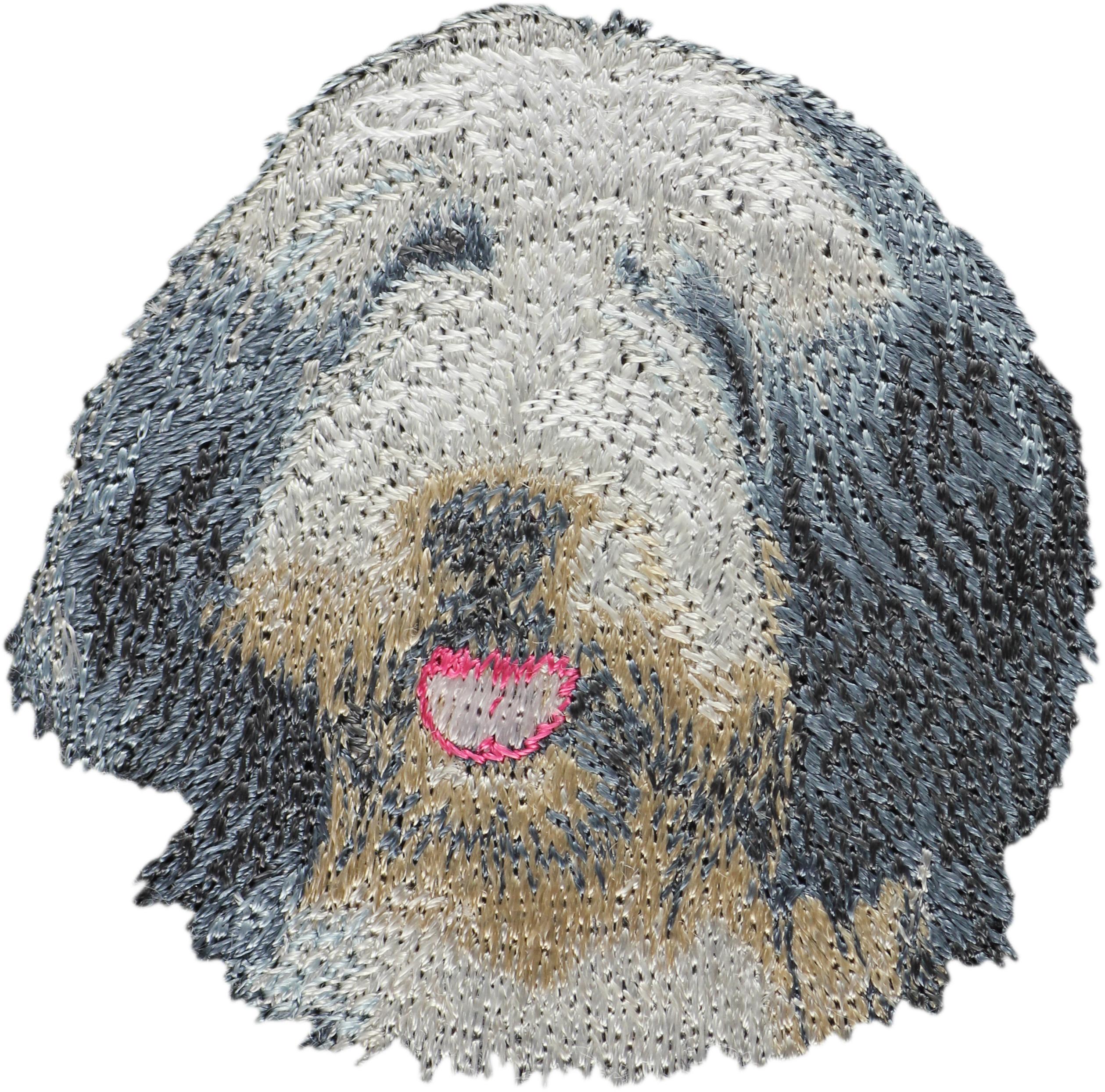 

Bearded Collie, Highland Collie, Mountain Collie - dog-shaped patch, embroidered patch, unique decoration for Art-Dog backpack різнокольорові кольору