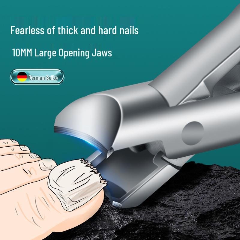 Anti-Splash Large Opening Nail Clipper Set with File for Thick & Hard Nails