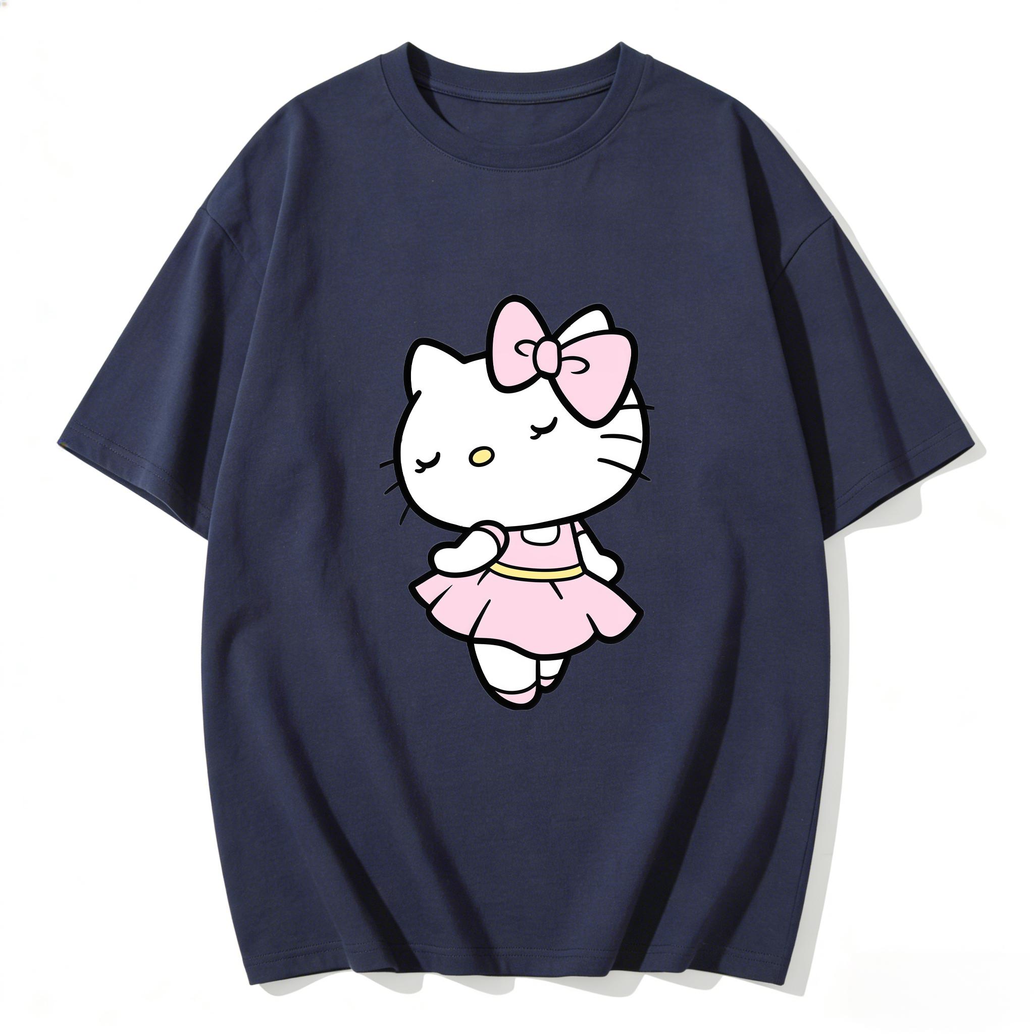 

The 2026 Summer New Cute Hello Kitty Ballet Dress Pattern Womens Tshirt Is A Casual and Comfortable Tshirt with A Cute Style S